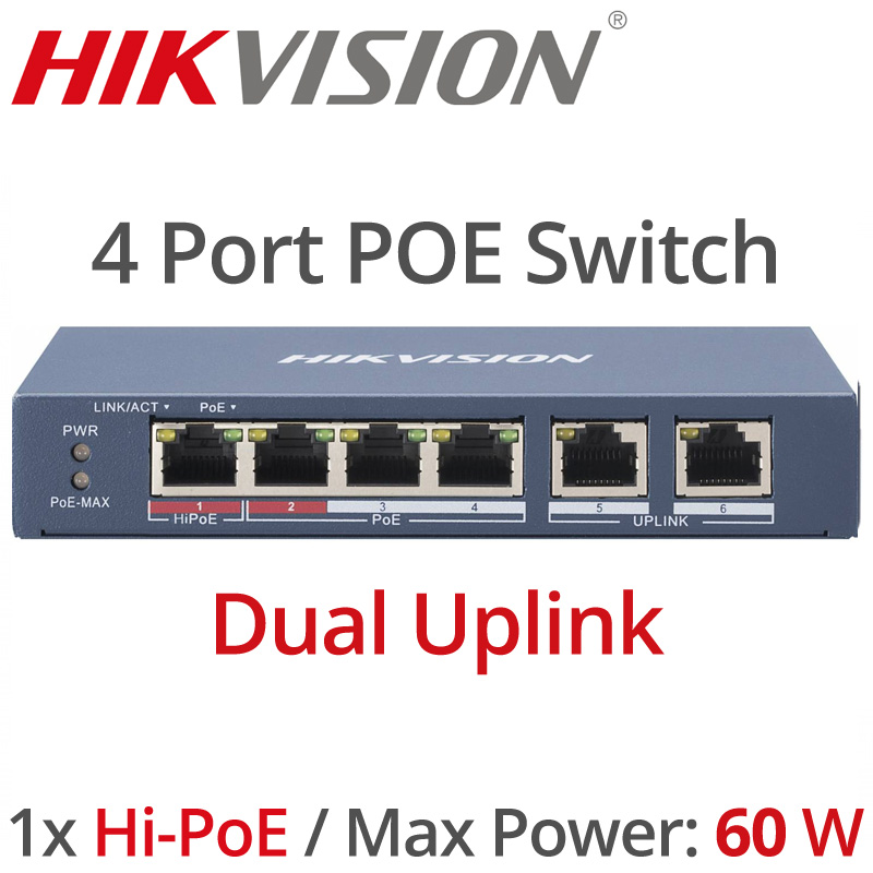 Hikvision Ds E Hp E Ports Unmanaged Poe Switch Xpoe Ports