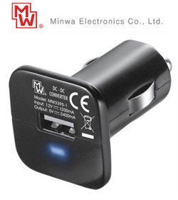 MINWA MW3395-1 Φορτιστής USB Αυτοκινήτου 2400mA